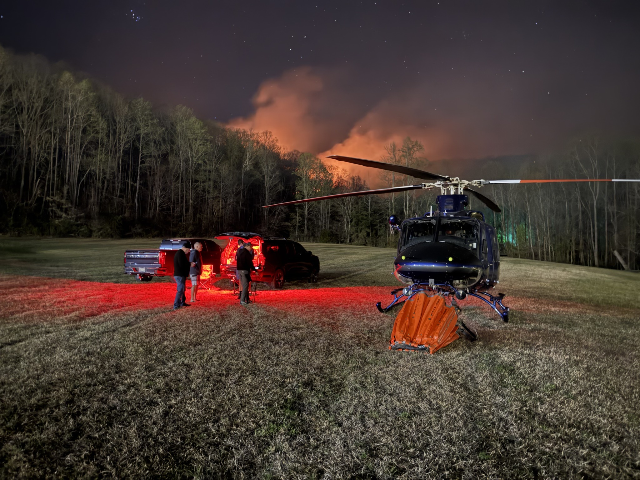 firefighters ready to send another helicopter to help fight fire